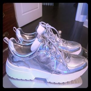 Silver metallic Michael Kors Sneakers